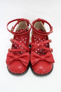 画像1: Angelic Pretty / Tea Party Shoes L/約24.5cm レッド H-26-01-04-1002-AP-SH-NS-ZH