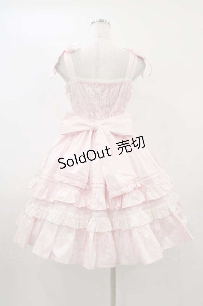 画像2: Angelic Pretty / リボンシャーリングジャンパースカート Free ピンク H-26-01-04-1021-AP-OP-NS-ZH (2)