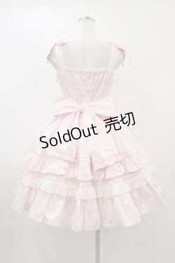 画像2: Angelic Pretty / リボンシャーリングジャンパースカート Free ピンク H-26-01-04-1021-AP-OP-NS-ZH