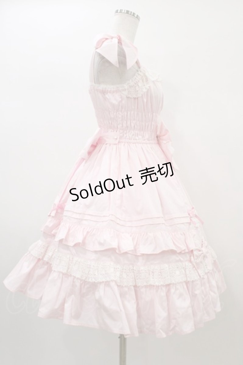 画像3: Angelic Pretty / リボンシャーリングジャンパースカート Free ピンク H-26-01-04-1021-AP-OP-NS-ZH (3)