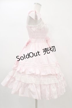 画像3: Angelic Pretty / リボンシャーリングジャンパースカート Free ピンク H-26-01-04-1021-AP-OP-NS-ZH