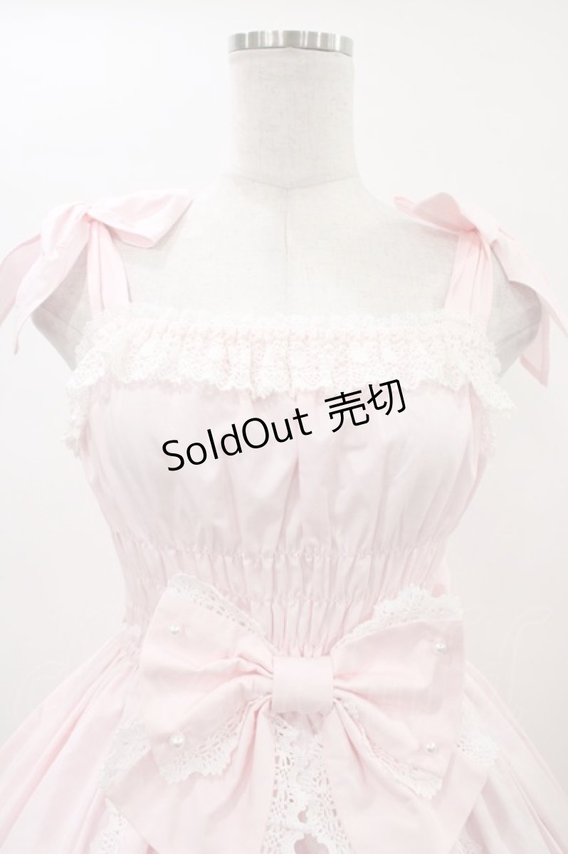 画像4: Angelic Pretty / リボンシャーリングジャンパースカート Free ピンク H-26-01-04-1021-AP-OP-NS-ZH (4)