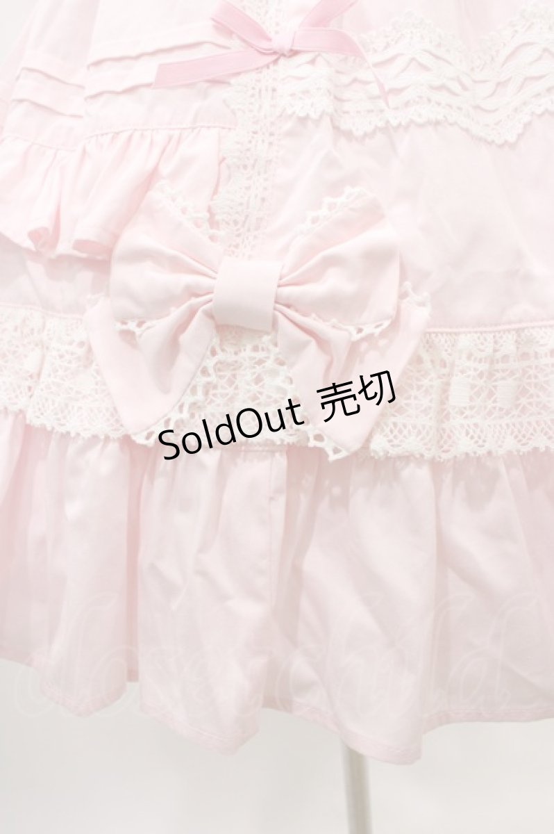 画像5: Angelic Pretty / リボンシャーリングジャンパースカート Free ピンク H-26-01-04-1021-AP-OP-NS-ZH (5)