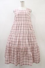 画像1: PINK HOUSE / ノースリーブティアードワンピース Free ピンク H-26-01-04-1022-LO-OP-NS-ZH (1)