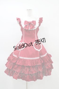 画像1: Angelic Pretty / Cute Heartジャンパースカート Free レッド H-26-01-04-1025-AP-OP-NS-ZH