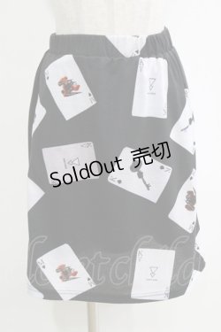 画像1: KINGLYMASK KMK / へっどふぉんワールドベアートランプ切替スカート  黒 H-26-01-04-048-PU-SK-KB-ZH