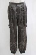 Ozz conte / 刺繍ベルトパンツ  グレー H-26-01-04-057-OO-PA-KB-ZH