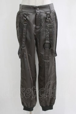 画像1: Ozz conte / 刺繍ベルトパンツ  グレー H-26-01-04-057-OO-PA-KB-ZH