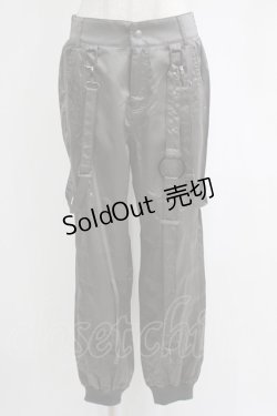 画像1: Ozz conte / 刺繍ベルトパンツ  グレー H-26-01-04-057-OO-PA-KB-ZH