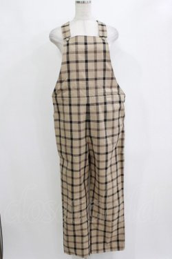 画像1: MILKBOY / CHECK SALOPETTE PANTS  ベージュ H-26-01-04-062-MB-PA-KB-ZH
