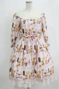 画像1: Melody BasKet / Basのお菓子屋さんヨークワンピース M ピンク H-26-01-04-008-LO-OP-KB-ZH