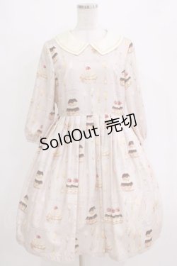 画像1: Leur Getter / Cream Choux Puff袖付きワンピース L グレー H-26-01-04-009-LU-OP-KB-ZH