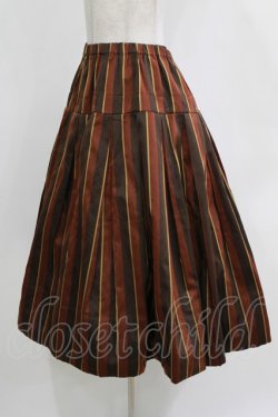 画像2: Jane Marple / Regimental stripe gored skirt M ブラウン H-26-01-04-015-JM-SK-KB-ZH