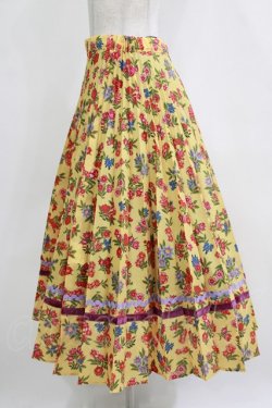 画像2: Jane Marple Dans Le Salon / Flowers of Jouy double accordion skirt M マスタード H-26-01-04-017-JM-SK-KB-ZH