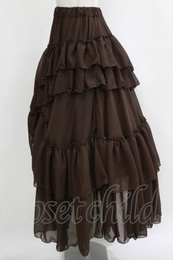 画像2: Sheglit / "Empress"ロングフリルスカート M 茶 H-26-01-04-018-EL-SK-KB-ZH