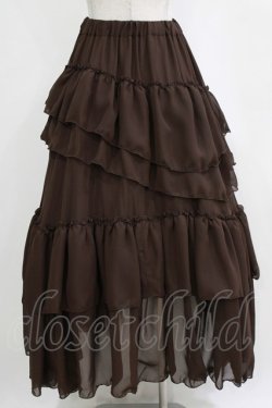 画像3: Sheglit / "Empress"ロングフリルスカート M 茶 H-26-01-04-018-EL-SK-KB-ZH