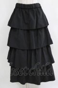 MARBLE / 4段フリルロングスカート S-L ブラック H-26-01-04-019-GO-SK-KB-ZH