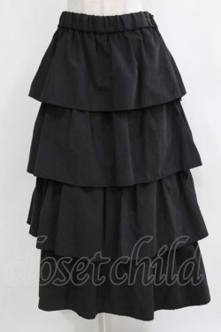 画像1: MARBLE / 4段フリルロングスカート S-L ブラック H-26-01-04-019-GO-SK-KB-ZH