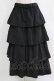画像1: MARBLE / 4段フリルロングスカート S-L ブラック H-26-01-04-019-GO-SK-KB-ZH (1)