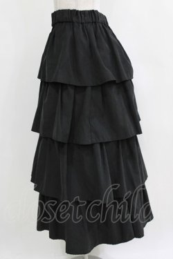 画像2: MARBLE / 4段フリルロングスカート S-L ブラック H-26-01-04-019-GO-SK-KB-ZH