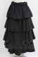 画像3: MARBLE / 4段フリルロングスカート S-L ブラック H-26-01-04-019-GO-SK-KB-ZH (3)