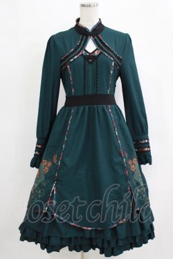 画像1: Ozz oneste / フリルチャイナワンピース  グリーン H-26-01-04-020-OO-OP-KB-ZH