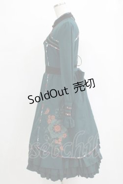 画像2: Ozz oneste / フリルチャイナワンピース  グリーン H-26-01-04-020-OO-OP-KB-ZH