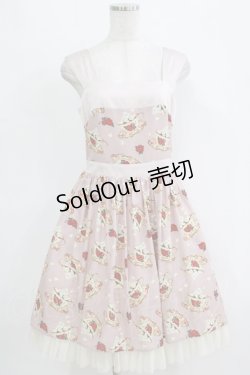 画像1: abilletage / シュガーカップ柄ジャンパースカート  ピンク H-26-01-04-022-GO-OP-KB-ZH