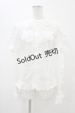 画像1: Angelic Pretty / ティアラレースはしごリボン付け袖ブラウス Free シロ H-26-01-05-1044-AP-BL-NS-ZH