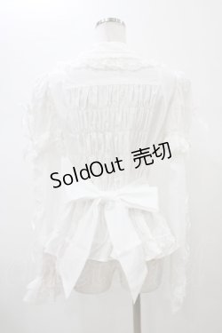 画像2: Angelic Pretty / ティアラレースはしごリボン付け袖ブラウス Free シロ H-26-01-05-1044-AP-BL-NS-ZH