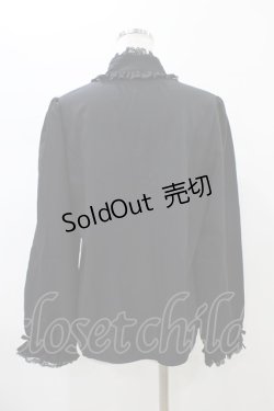 画像2: DearMyLove / レースフリルたっぷり上品ボウタイリボンブラウス 3L ブラック H-26-01-05-1047-EL-BL-NS-ZH