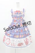 Angelic Pretty / French Cafe 切替ジャンパースカートSet Free ブルー H-26-01-05-1052-AP-OP-NS-ZH