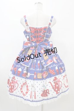 画像2: Angelic Pretty / French Cafe 切替ジャンパースカートSet Free ブルー H-26-01-05-1052-AP-OP-NS-ZH