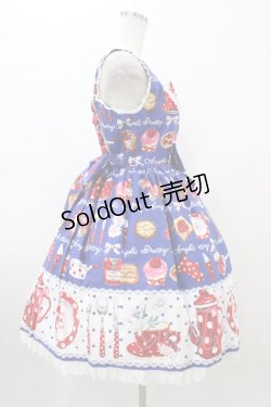 画像3: Angelic Pretty / French Cafe 切替ジャンパースカートSet Free ブルー H-26-01-05-1052-AP-OP-NS-ZH