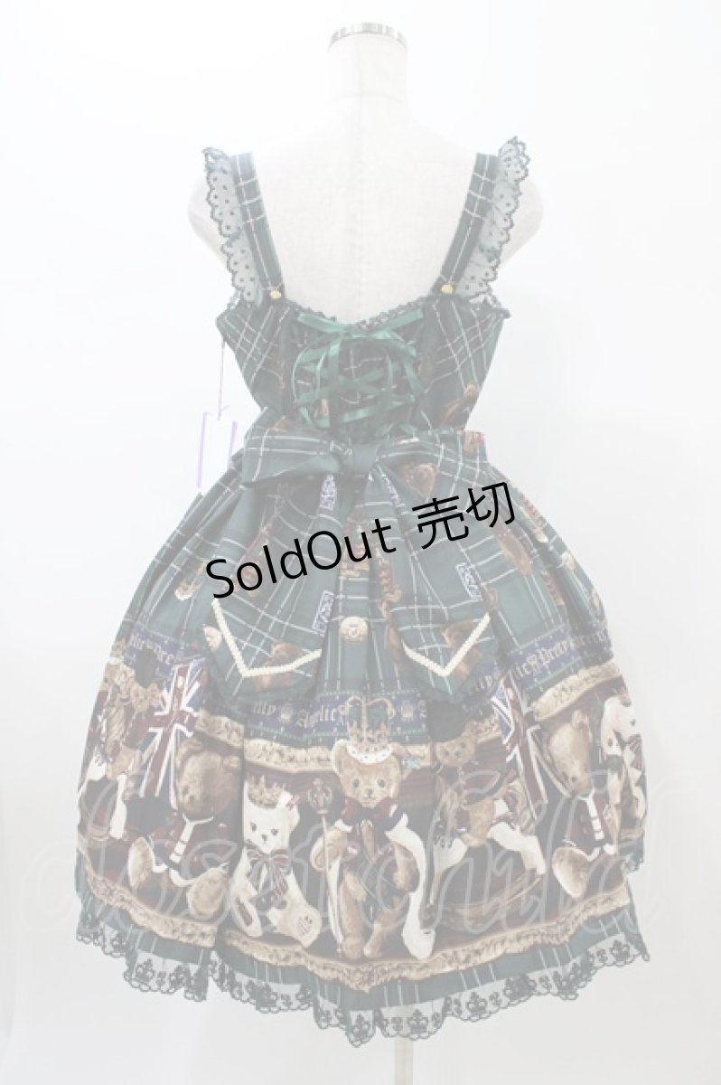 画像2: Angelic Pretty / British Bearジャンパースカート Free グリーン H-26-01-05-1057-AP-OP-NS-ZH (2)