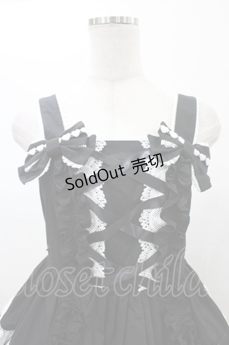 画像4: Angelic Pretty / 肩リボンジャンパースカート Free ブラック H-26-01-05-1058-AP-OP-NS-ZH (4)