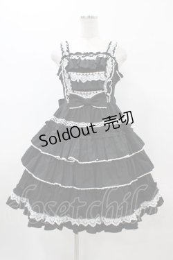 画像1: Angelic Pretty / Prettyフリルジャンパースカート Free ブラック H-26-01-05-1059-AP-OP-NS-ZH