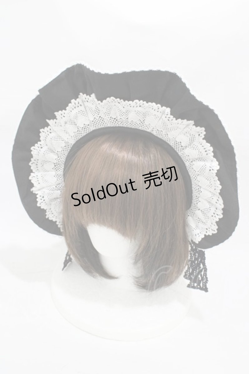 画像1: Angelic Pretty / トーションレースブリム付カチューシャ  ブラック H-26-01-05-1008-AP-AC-NS-ZH (1)