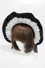 画像1: Angelic Pretty / トーションレースブリム付カチューシャ  ブラック H-26-01-05-1008-AP-AC-NS-ZH (1)