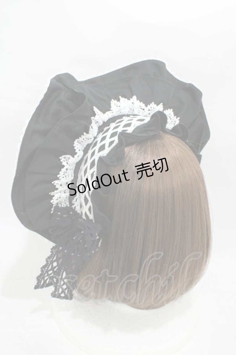 画像2: Angelic Pretty / トーションレースブリム付カチューシャ  ブラック H-26-01-05-1008-AP-AC-NS-ZH (2)