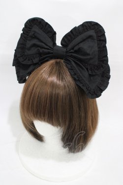 画像1: Angelic Pretty / Cuteフリルカチューシャ  ブラック H-26-01-05-1013-AP-AC-NS-ZH