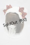 Angelic Pretty / Crownロゴリボンくま耳ヘッドドレス  オフ/レッド H-26-01-05-1024-AP-AC-NS-ZH