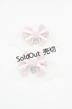 画像1: DearMyLove / Emilyハートチャームお袖留め  シロ/ピンク H-26-01-05-1035-EL-ZA-NS-ZH