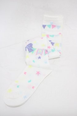 画像1: Angelic Pretty / Happy Garlandオーバーニー  シロ H-26-01-05-1036-AP-ZA-NS-ZH