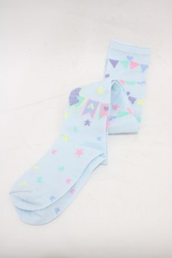 画像1: Angelic Pretty / Happy Garlandオーバーニー  サックス H-26-01-05-1037-AP-ZA-NS-ZH