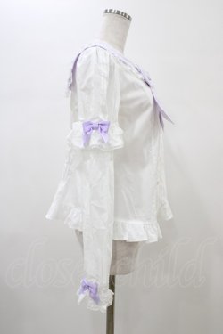 画像3: Angelic Pretty / Fancyスクール付け袖ブラウス Free シロ/ラベンダー H-26-01-05-1040-AP-BL-NS-ZH