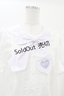画像4: Angelic Pretty / Fancyスクール付け袖ブラウス Free シロ/ラベンダー H-26-01-05-1040-AP-BL-NS-ZH
