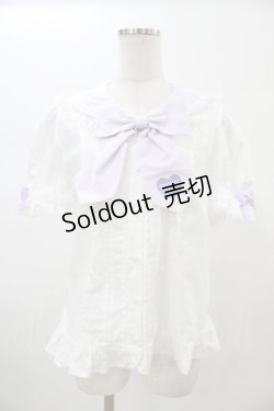 画像5: Angelic Pretty / Fancyスクール付け袖ブラウス Free シロ/ラベンダー H-26-01-05-1040-AP-BL-NS-ZH