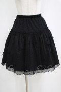 Emily Temple cute / ドットフロッキーリボンスカート  ブラック H-26-01-06-023-ET-SK-KB-ZH