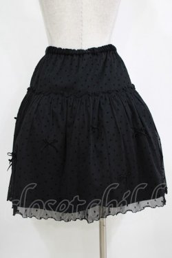画像3: Emily Temple cute / ドットフロッキーリボンスカート  ブラック H-26-01-06-023-ET-SK-KB-ZH